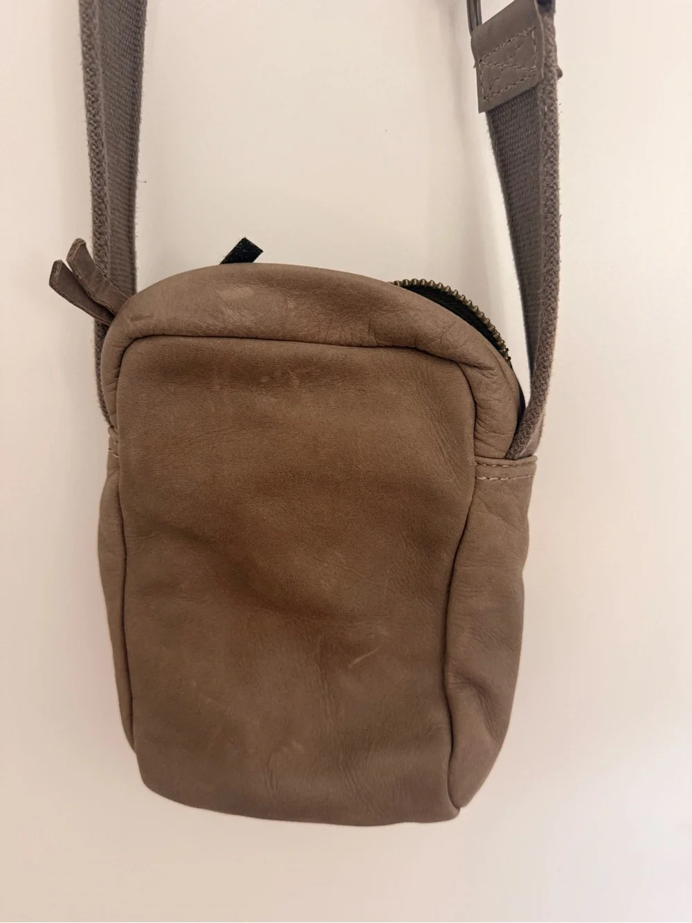 J.Crew Compact Brown Leather Crossbody Bag